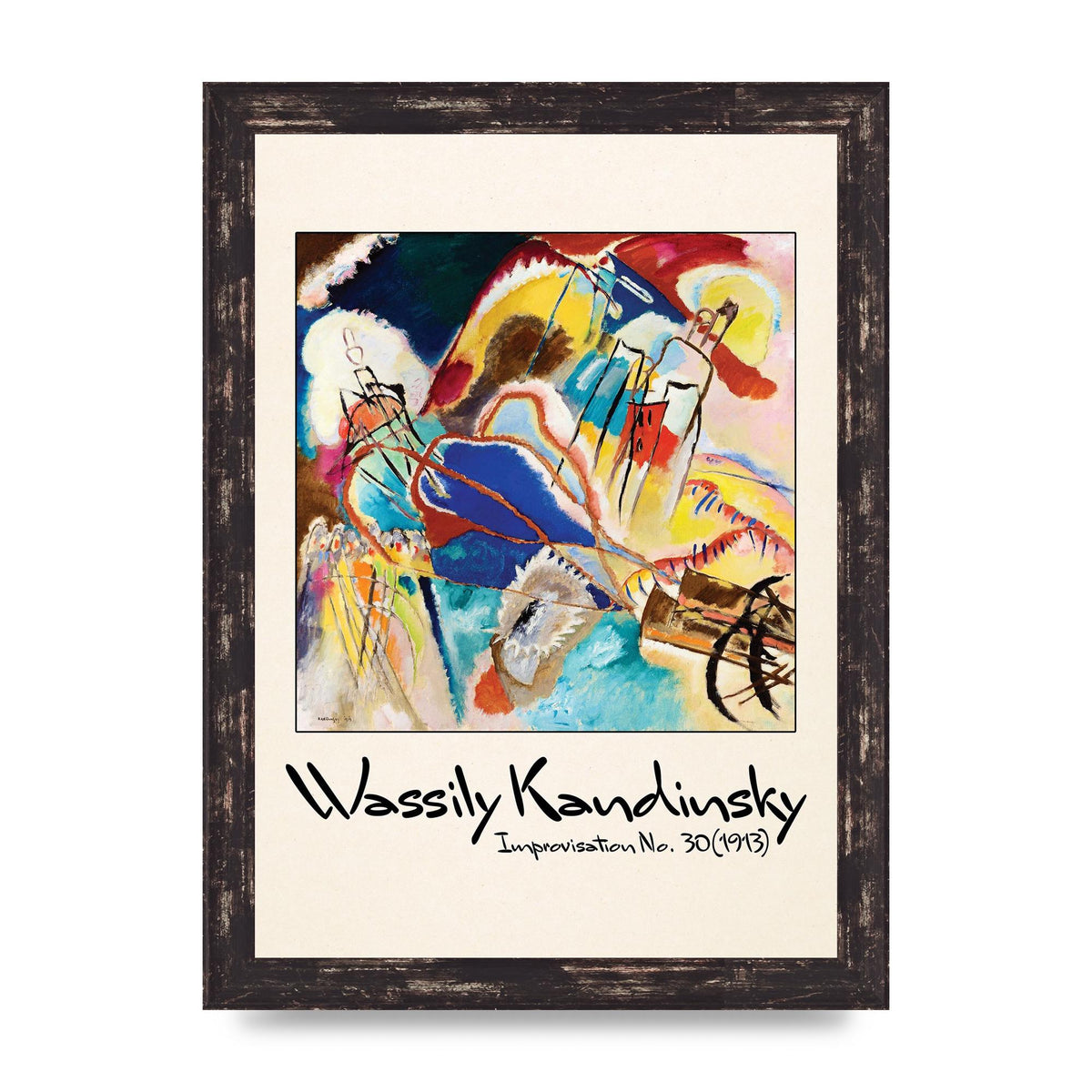 Wassily Kandinsky Improvisation No 30 1913 Printed Poster - A4 framed