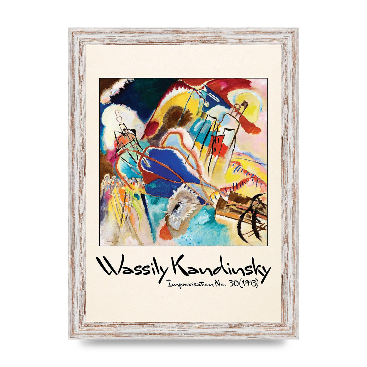 Wassily Kandinsky Improvisation No 30 1913 Printed Poster - A4 framed