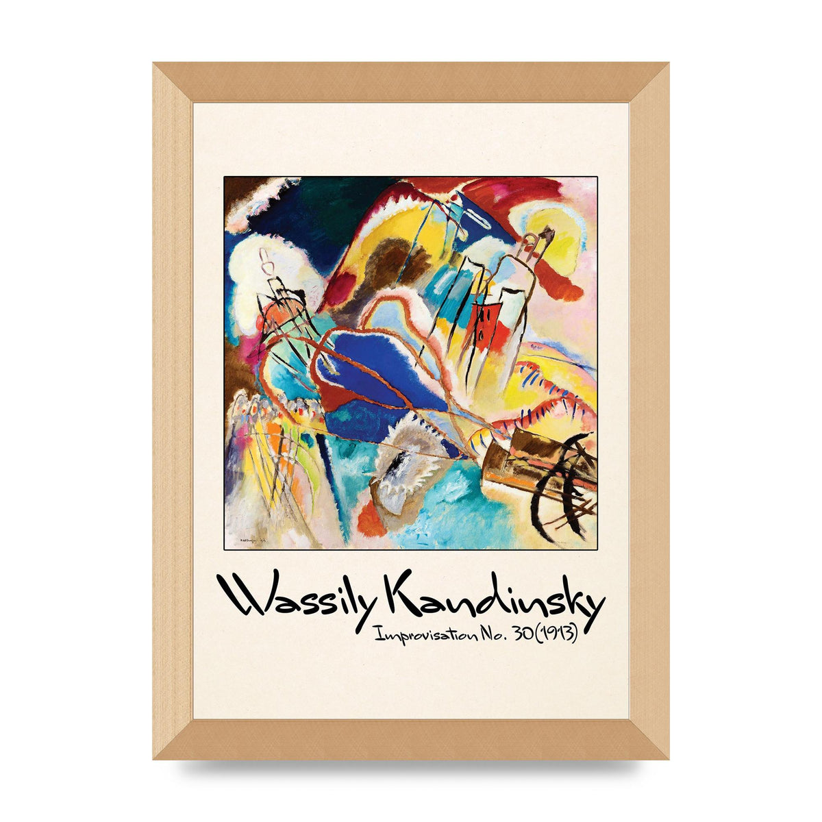 Wassily Kandinsky Improvisation No 30 1913 Printed Poster - A4 framed