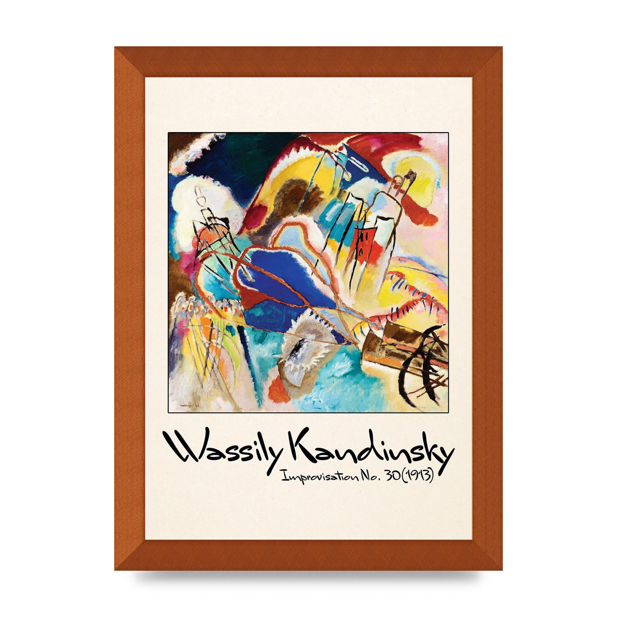 Wassily Kandinsky Improvisation No 30 1913 Printed Poster - A4 framed