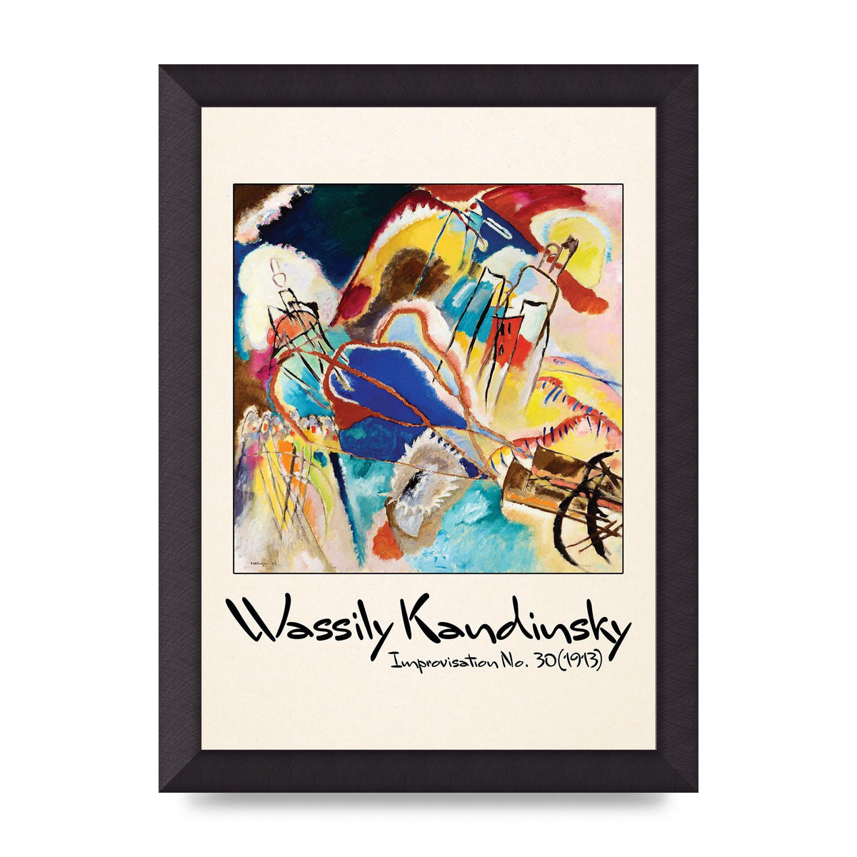 Wassily Kandinsky Improvisation No 30 1913 Printed Poster - A4 framed