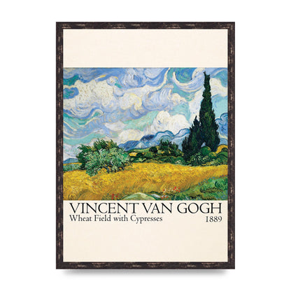 Vincent Van Gogh Wheat Field With Cypresses 1889 Wall Art - A2 framed