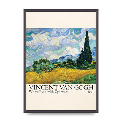 Vincent Van Gogh Wheat Field With Cypresses 1889 Wall Art - A2 framed