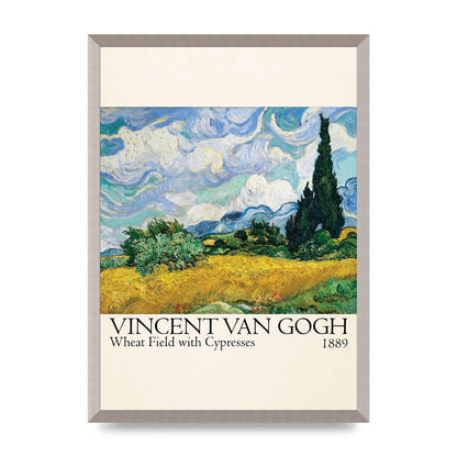 Vincent Van Gogh Wheat Field With Cypresses 1889 Wall Art - A2 framed