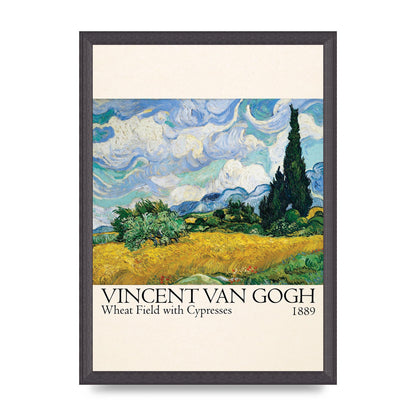 Vincent Van Gogh Wheat Field With Cypresses 1889 Wall Art - A3 framed