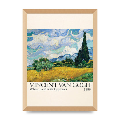 Vincent Van Gogh Wheat Field With Cypresses 1889 Wall Art - A3 framed