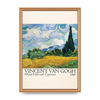 Vincent Van Gogh Wheat Field With Cypresses 1889 Wall Art - A3 framed
