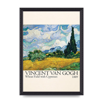 Vincent Van Gogh Wheat Field With Cypresses 1889 Wall Art - A3 framed