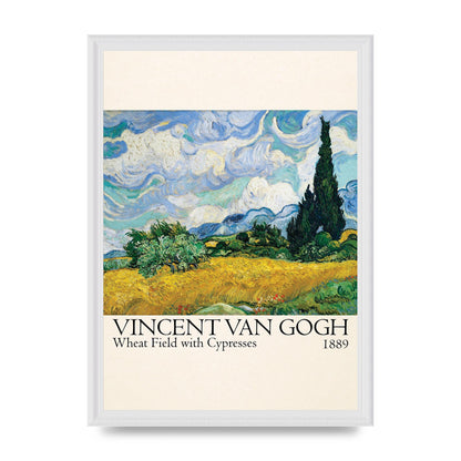 Vincent Van Gogh Wheat Field With Cypresses 1889 Wall Art - A3 framed