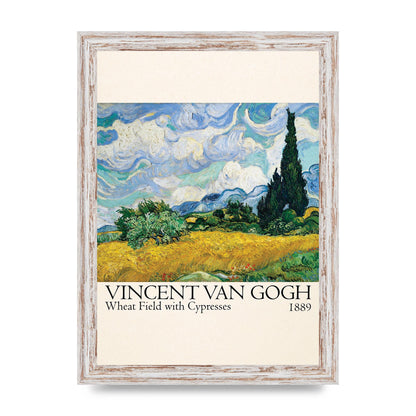 Vincent Van Gogh Wheat Field With Cypresses 1889 Wall Art - A4 framed