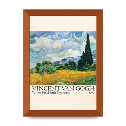 Vincent Van Gogh Wheat Field With Cypresses 1889 Wall Art - A4 framed