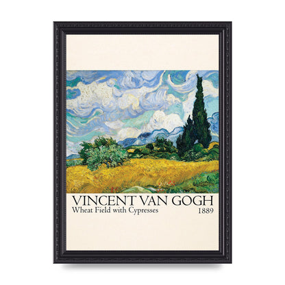 Vincent Van Gogh Wheat Field With Cypresses 1889 Wall Art - A4 framed