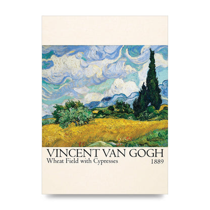 Vincent Van Gogh Wheat Field With Cypresses 1889 Wall Art - unframed print