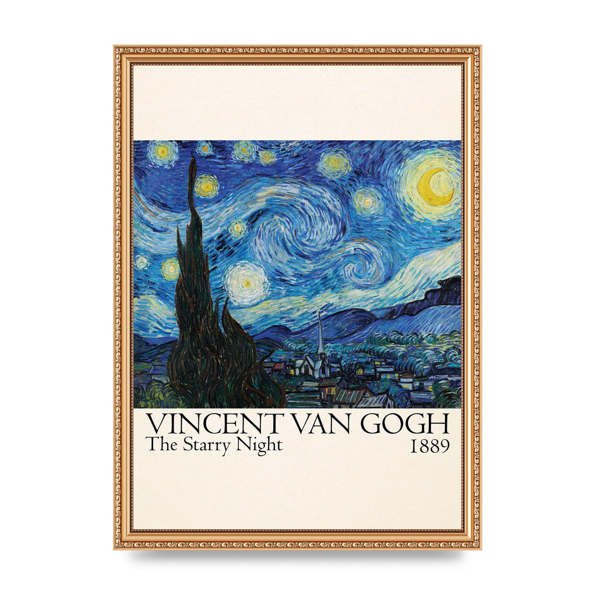 Vincent Van Gogh The Starry Night 1889 Art For The Home - A3 framed