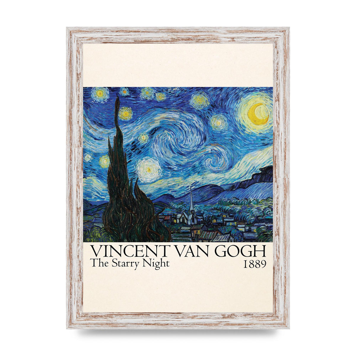 Vincent Van Gogh The Starry Night 1889 Art For The Home - A4 framed