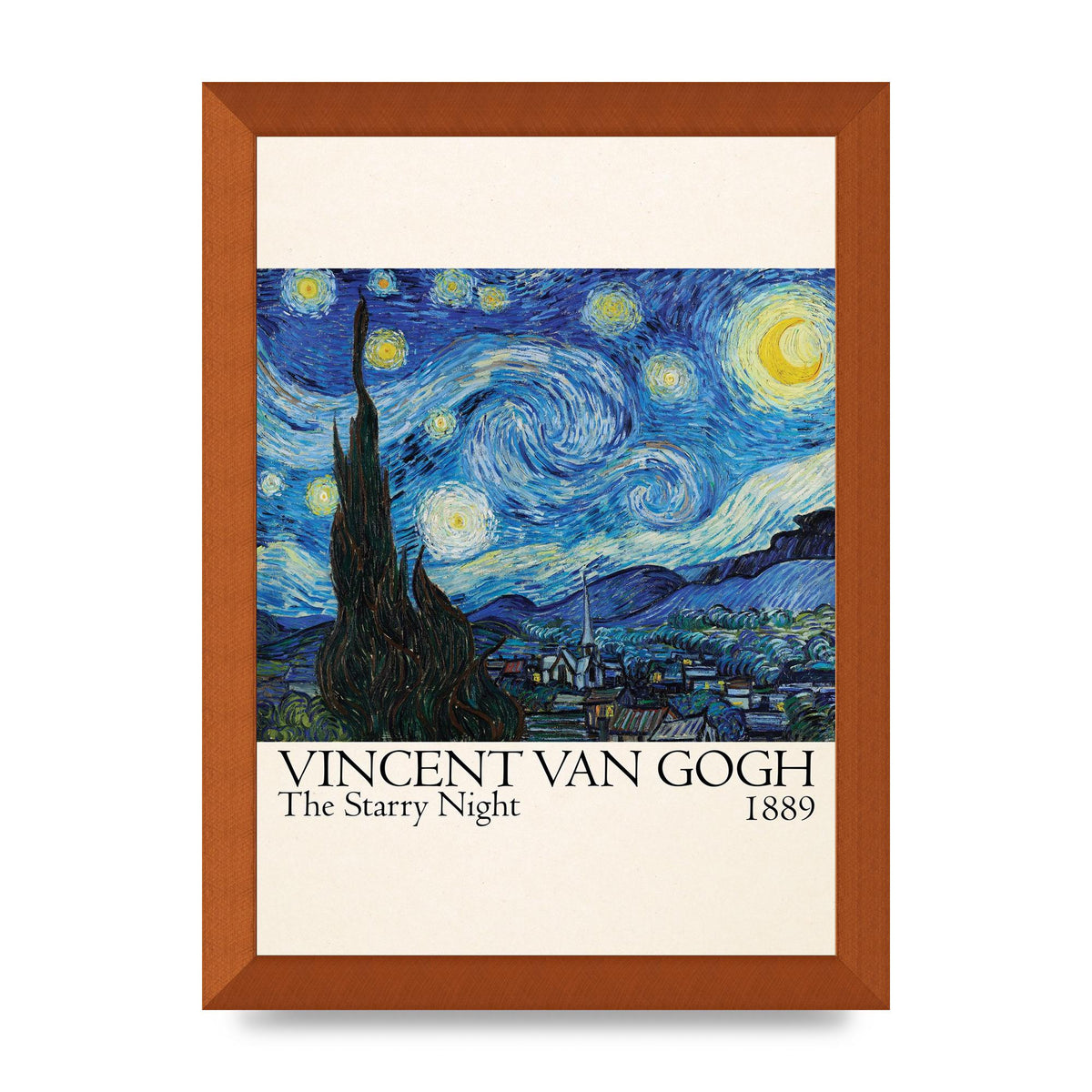 Vincent Van Gogh The Starry Night 1889 Art For The Home - A4 framed
