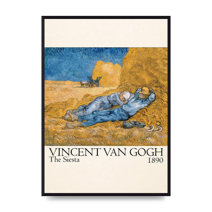 Vincent Van Gogh The Siesta 1890 Printed Poster - A2 framed