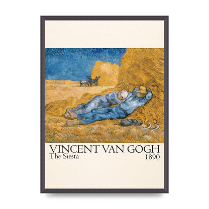 Vincent Van Gogh The Siesta 1890 Printed Poster - A2 framed