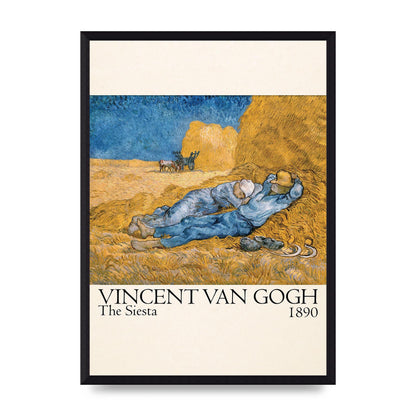 Vincent Van Gogh The Siesta 1890 Printed Poster - A3 framed