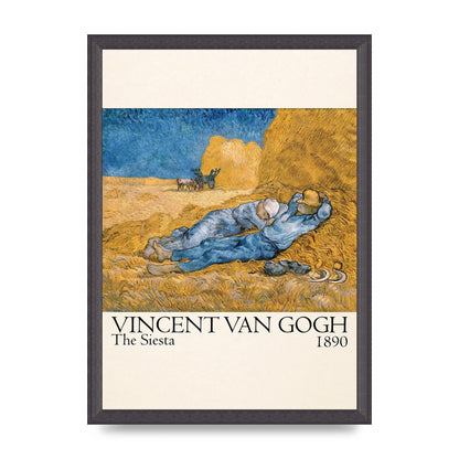 Vincent Van Gogh The Siesta 1890 Printed Poster - A3 framed