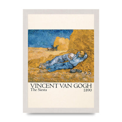 Vincent Van Gogh The Siesta 1890 Printed Poster - A4 framed