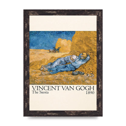 Vincent Van Gogh The Siesta 1890 Printed Poster - A4 framed
