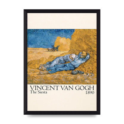 Vincent Van Gogh The Siesta 1890 Printed Poster - A4 framed