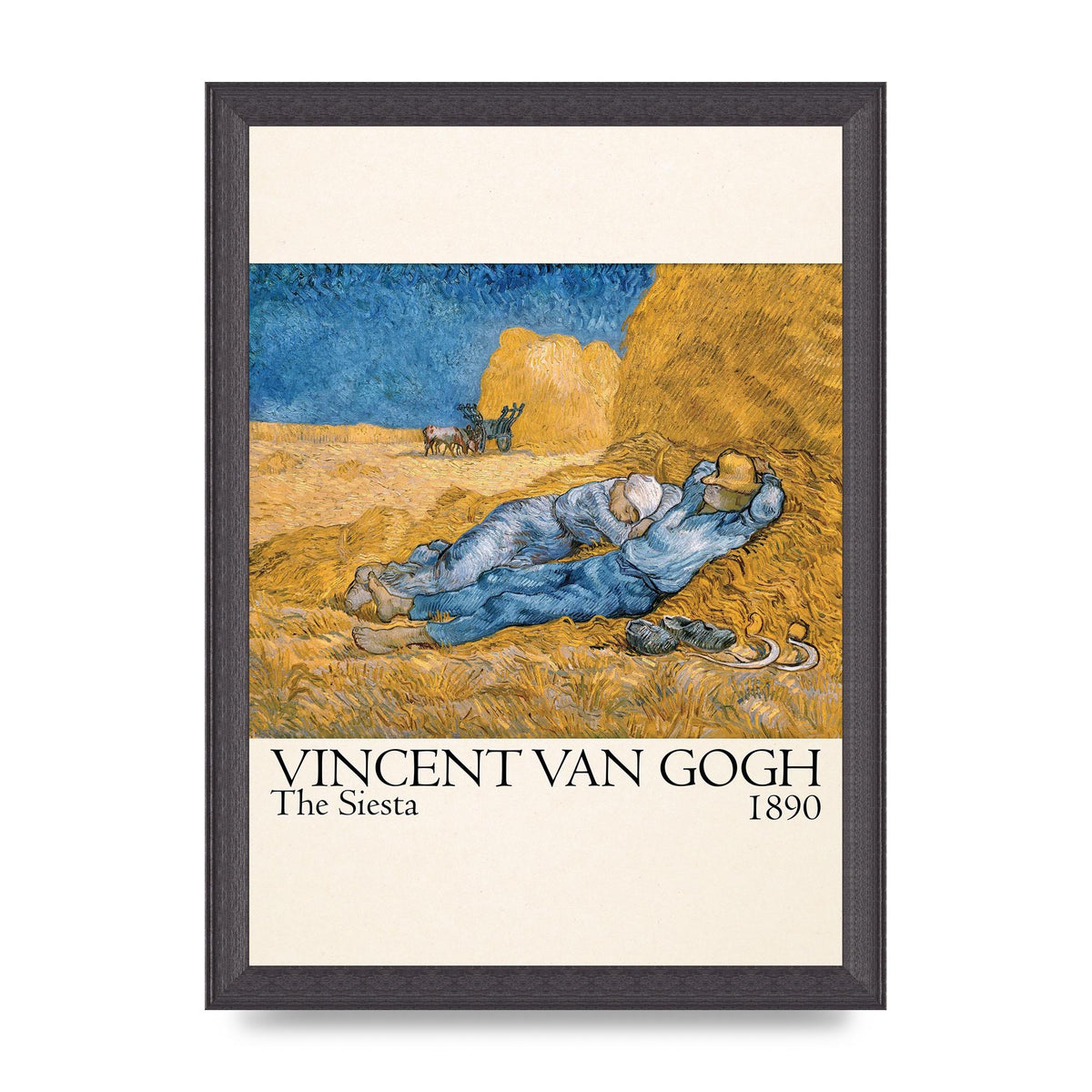 Vincent Van Gogh The Siesta 1890 Printed Poster - A4 framed
