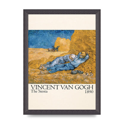 Vincent Van Gogh The Siesta 1890 Printed Poster - A4 framed