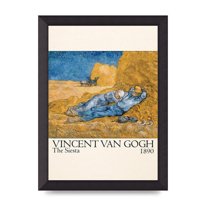 Vincent Van Gogh The Siesta 1890 Printed Poster - A4 framed