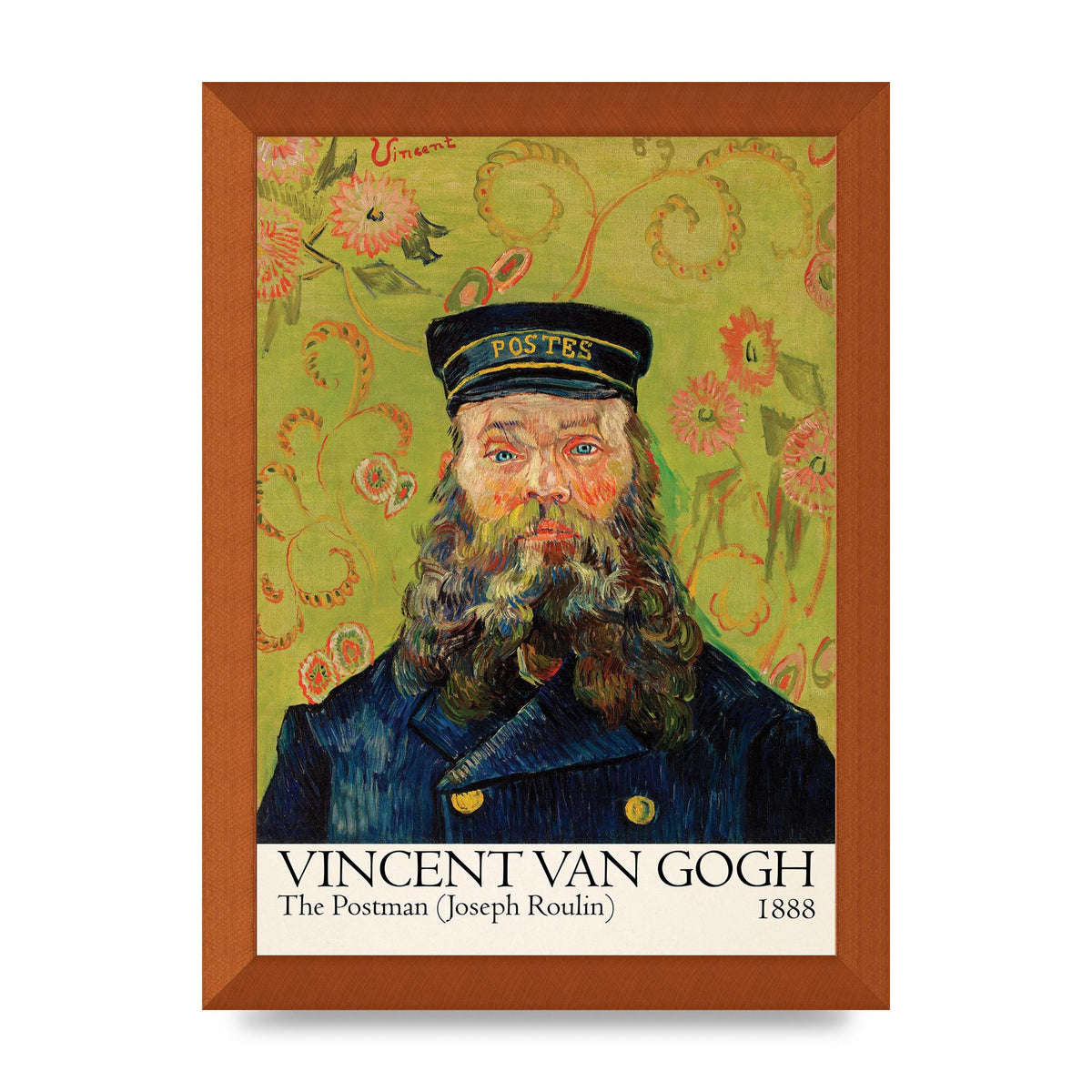 Vincent Van Gogh The Postman Joseph Roulin 1888 Wall Art - A4 framed