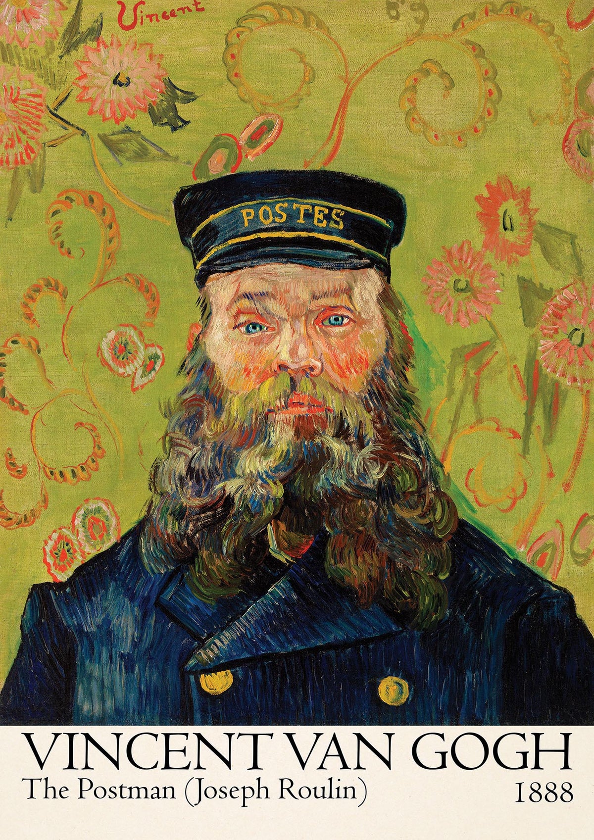 Vincent Van Gogh The Postman Joseph Roulin 1888 Wall Art - detail