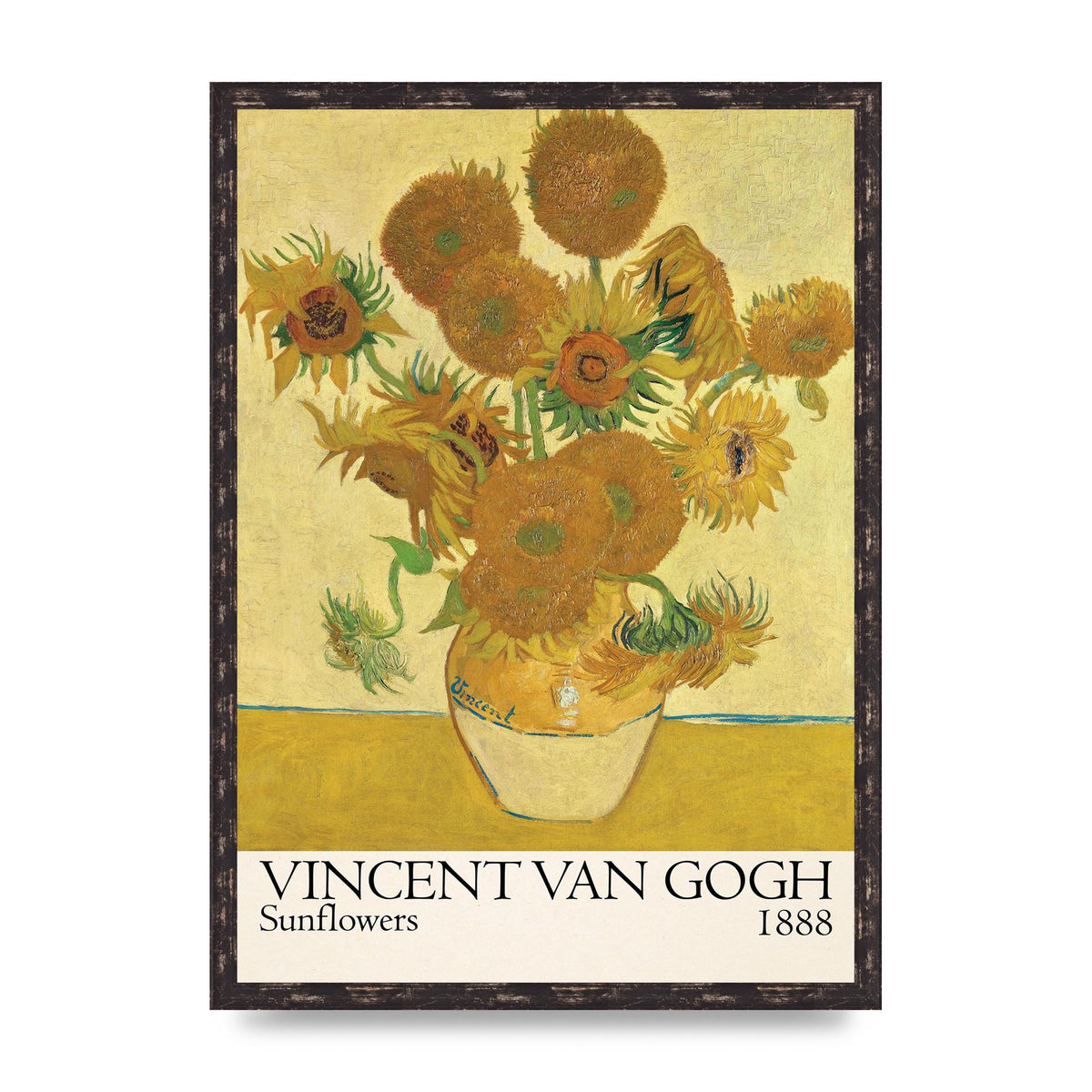 Vincent Van Gogh Sunflowers 1888 Printed Poster - A2 framed