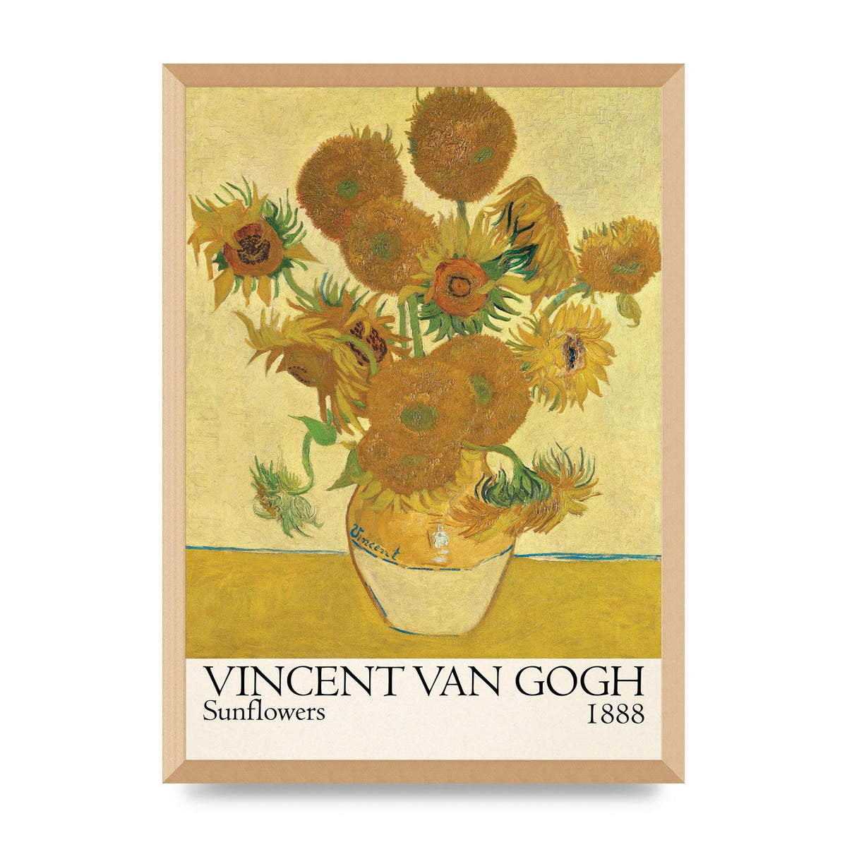 Vincent Van Gogh Sunflowers 1888 Printed Poster - A2 framed