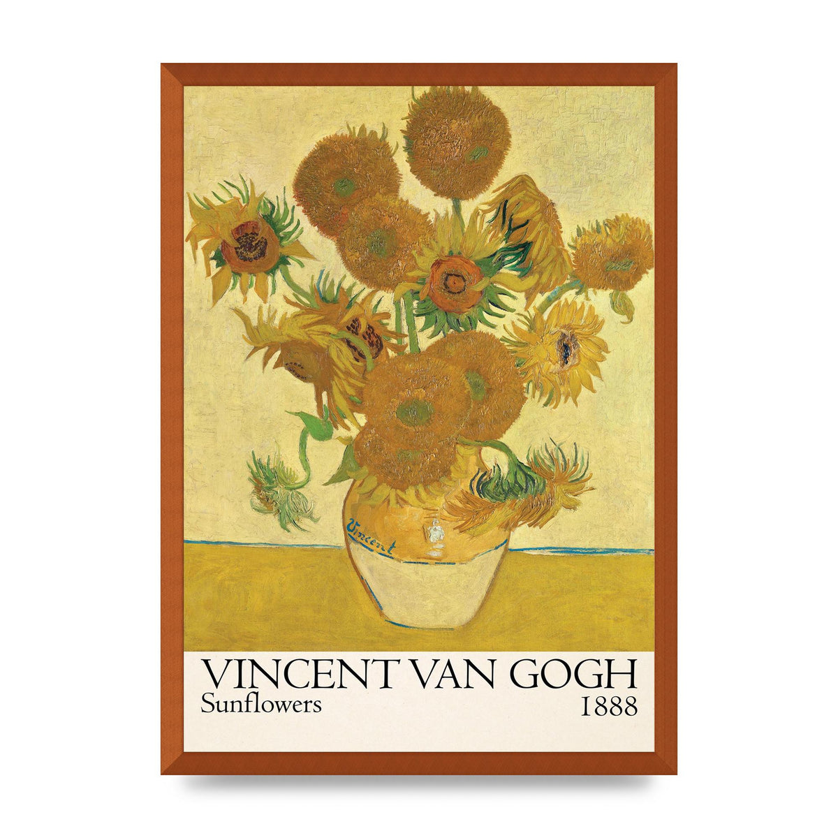 Vincent Van Gogh Sunflowers 1888 Printed Poster - A2 framed
