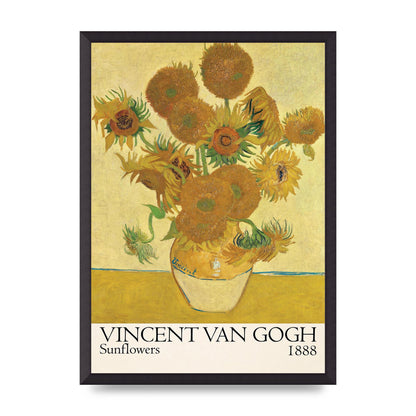Vincent Van Gogh Sunflowers 1888 Printed Poster - A2 framed