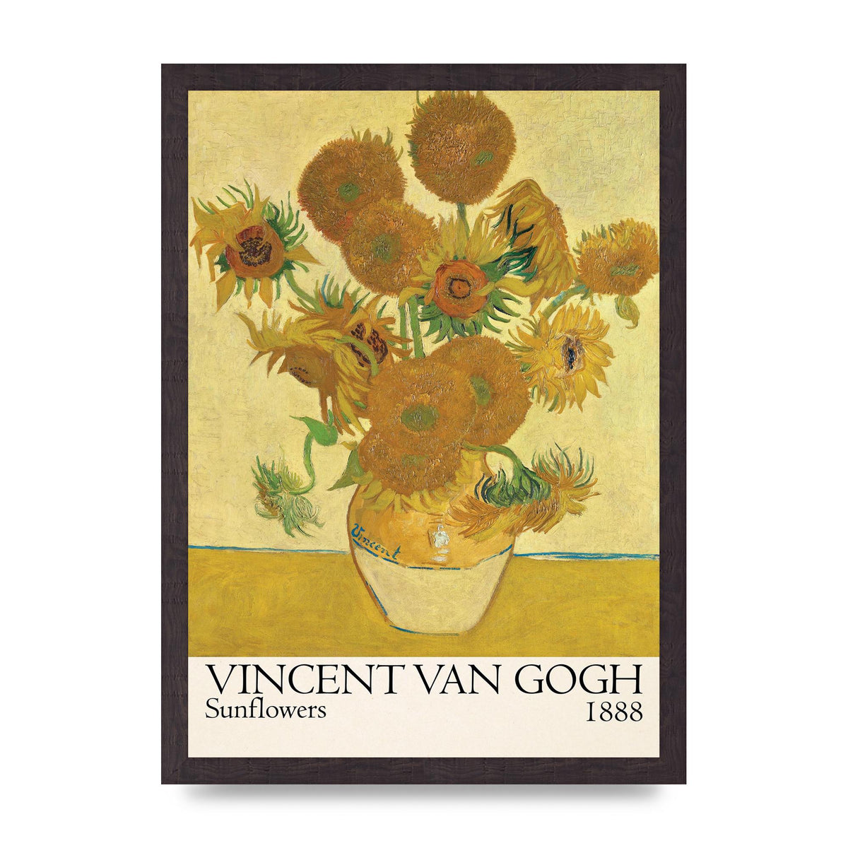 Vincent Van Gogh Sunflowers 1888 Printed Poster - A3 framed