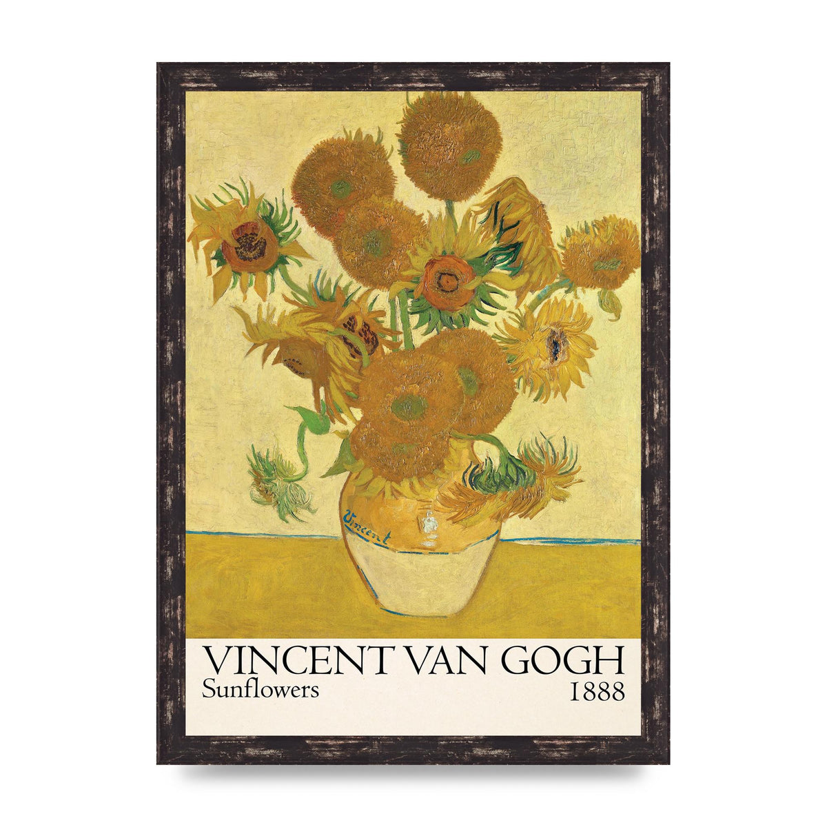 Vincent Van Gogh Sunflowers 1888 Printed Poster - A3 framed