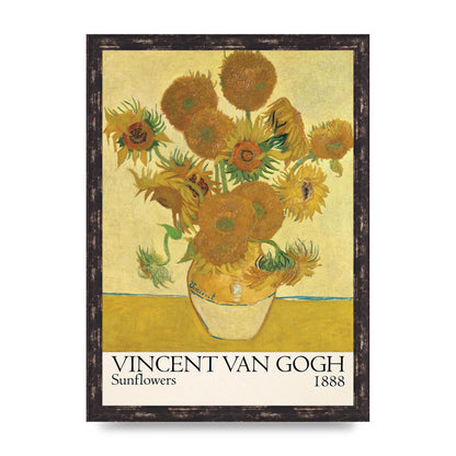 Vincent Van Gogh Sunflowers 1888 Printed Poster - A3 framed