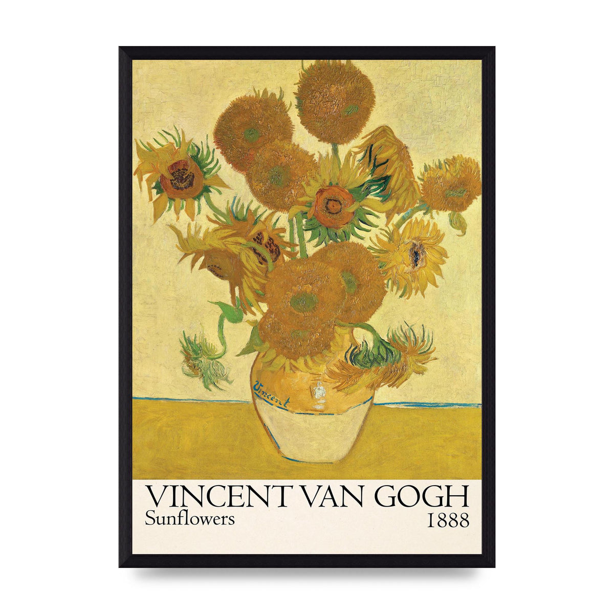 Vincent Van Gogh Sunflowers 1888 Printed Poster - A3 framed