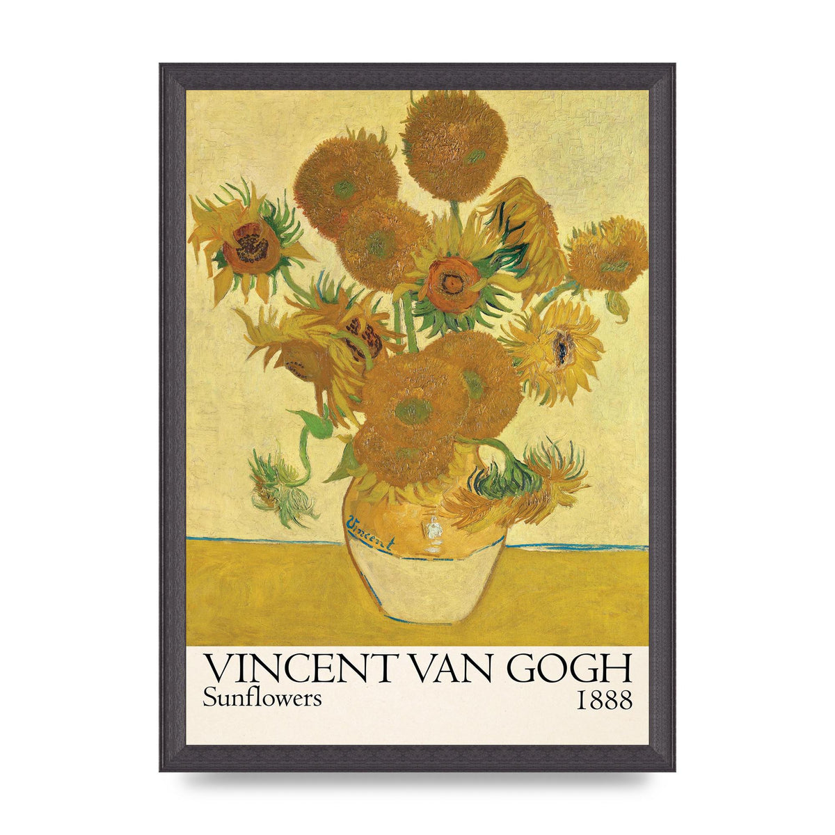 Vincent Van Gogh Sunflowers 1888 Printed Poster - A3 framed