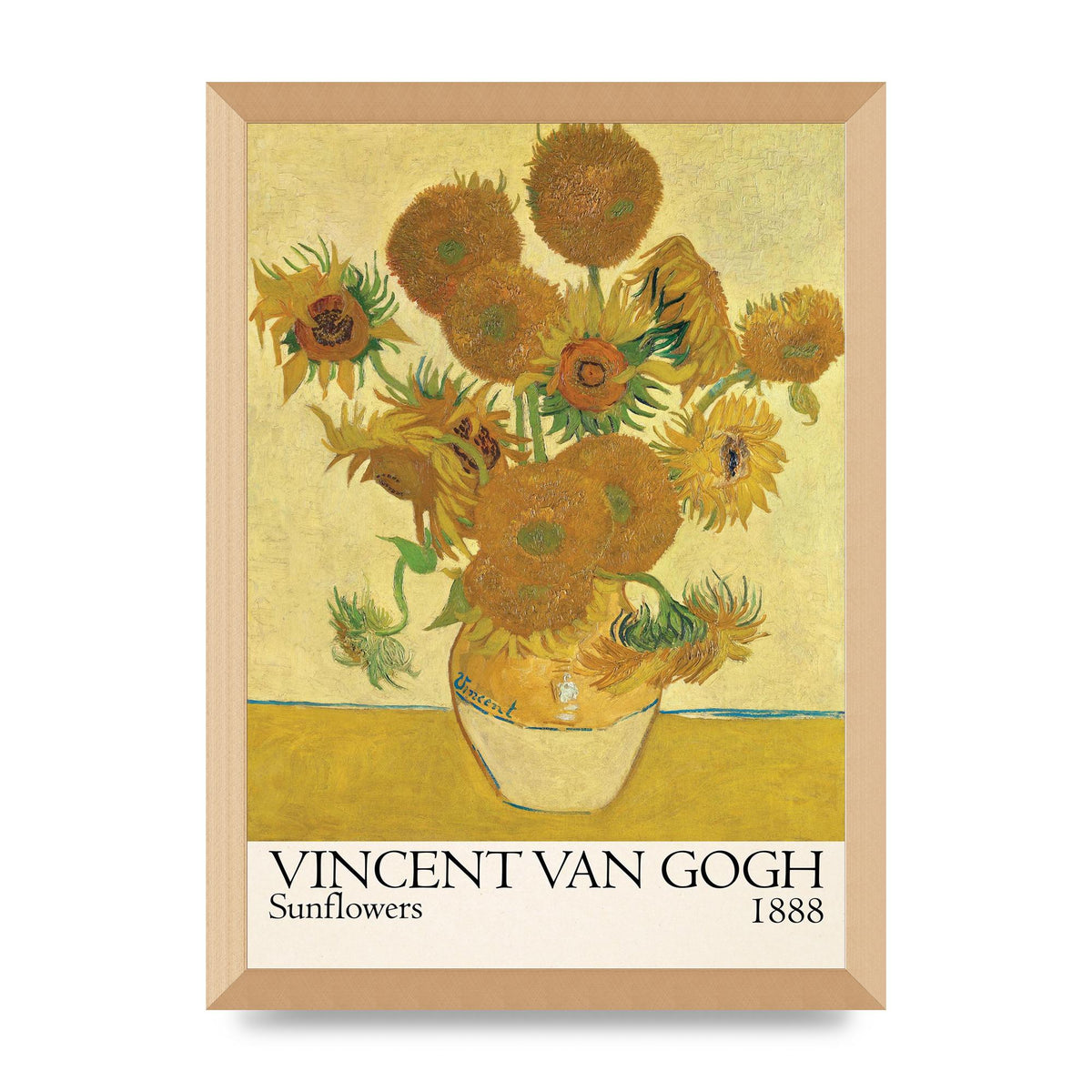 Vincent Van Gogh Sunflowers 1888 Printed Poster - A3 framed