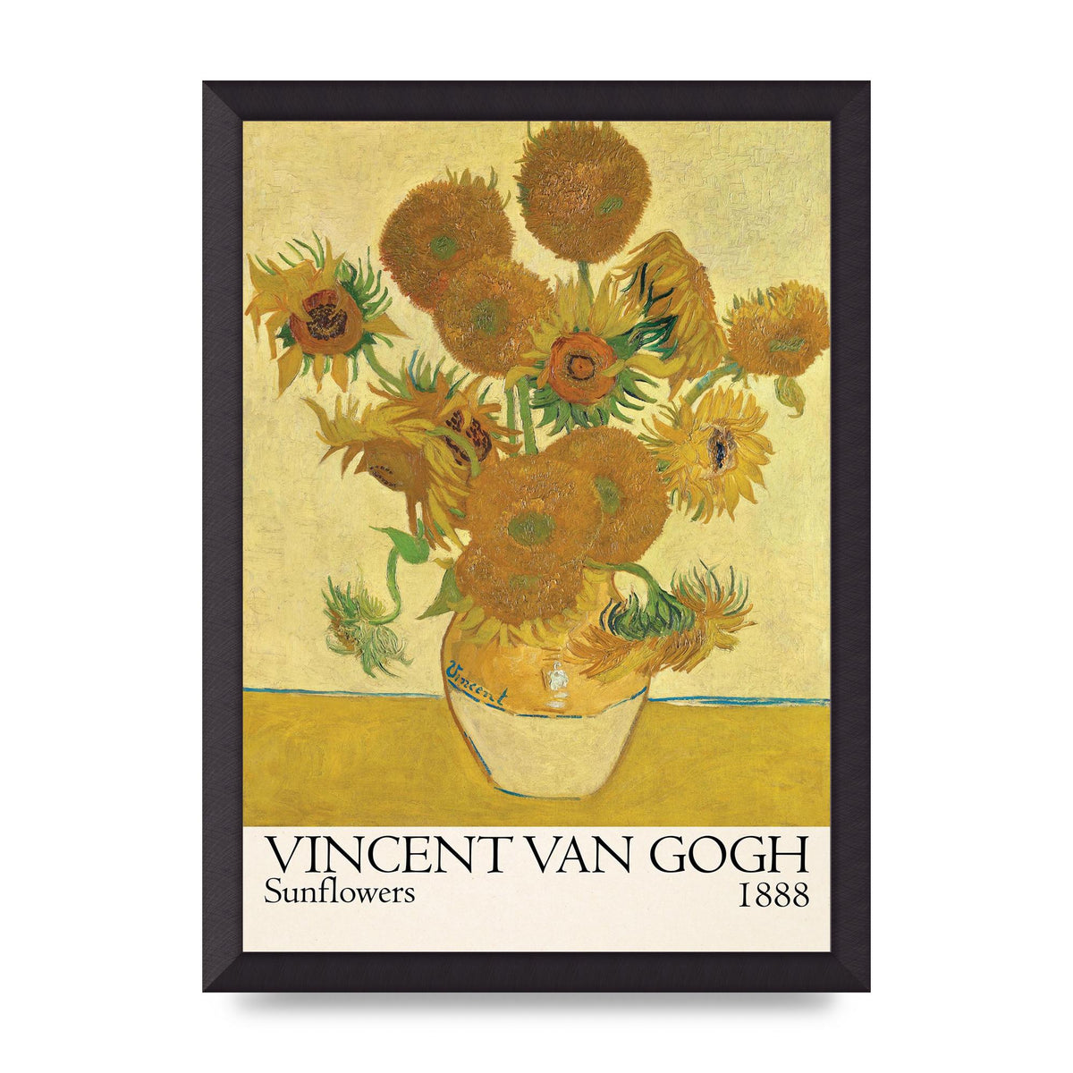 Vincent Van Gogh Sunflowers 1888 Printed Poster - A3 framed