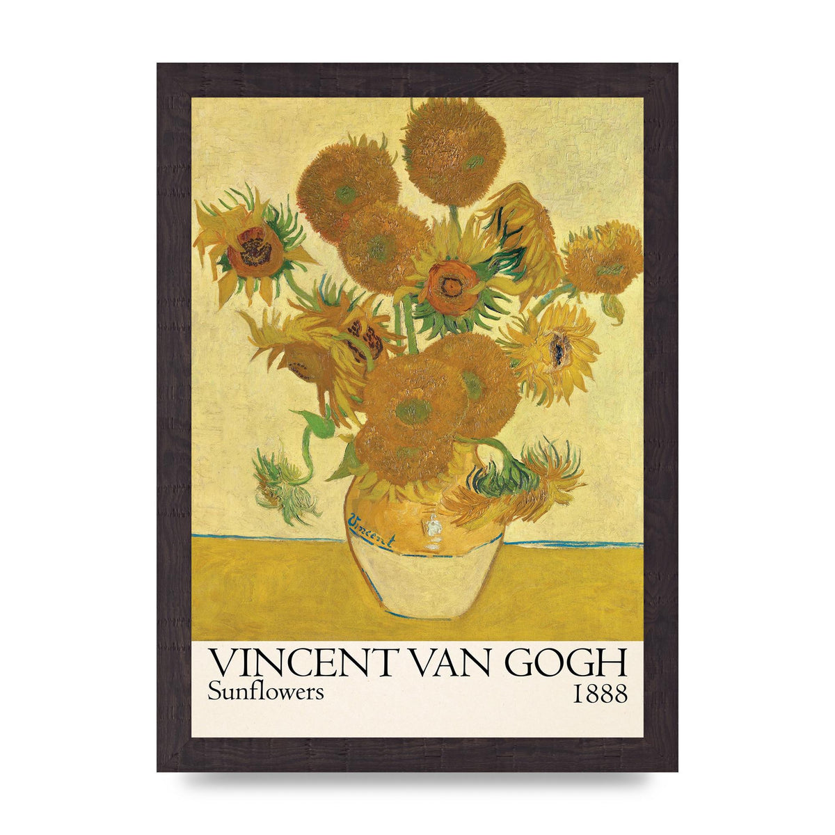 Vincent Van Gogh Sunflowers 1888 Printed Poster - A4 framed