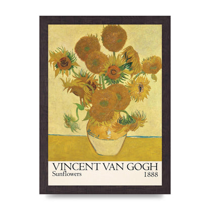 Vincent Van Gogh Sunflowers 1888 Printed Poster - A4 framed