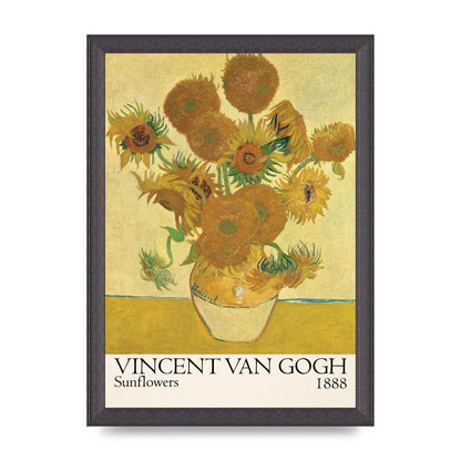 Vincent Van Gogh Sunflowers 1888 Printed Poster - A4 framed
