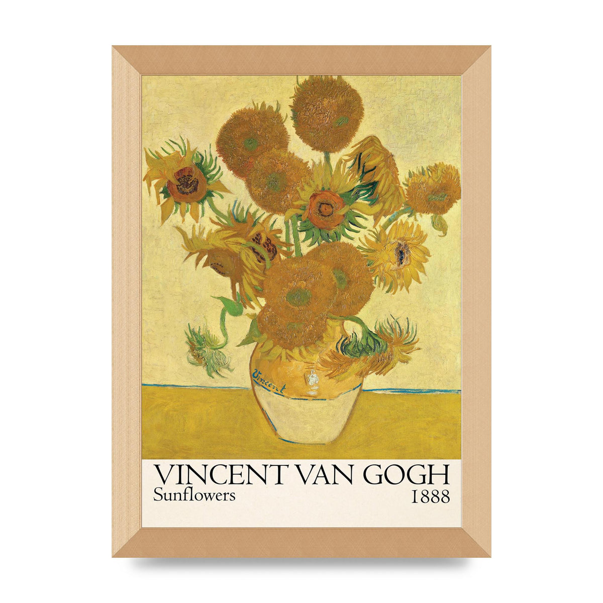 Vincent Van Gogh Sunflowers 1888 Printed Poster - A4 framed