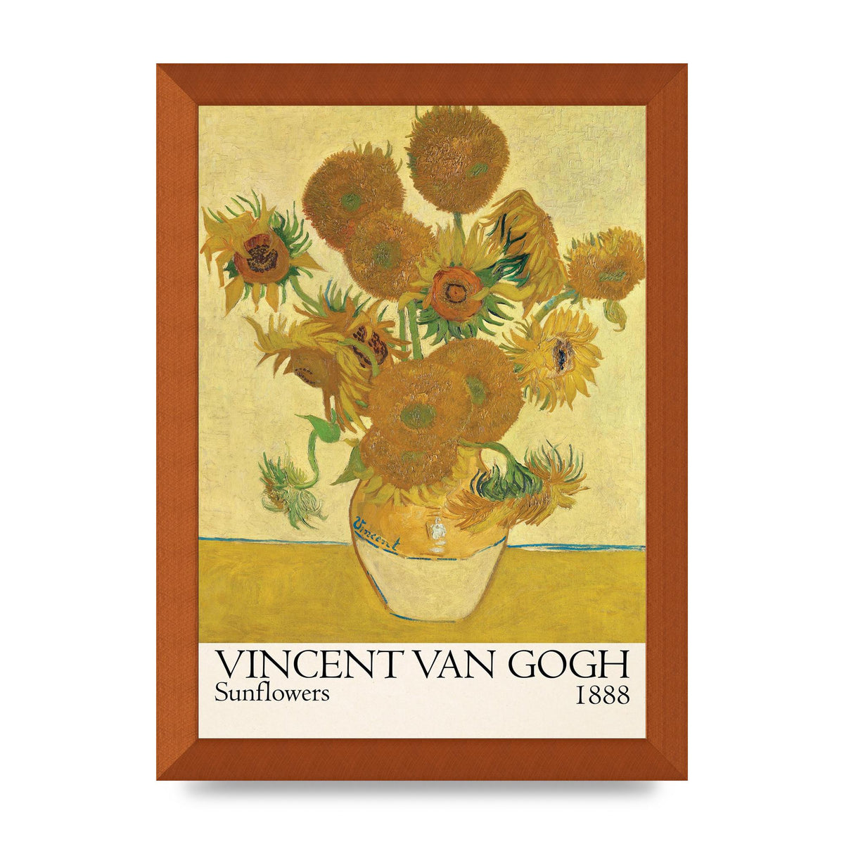Vincent Van Gogh Sunflowers 1888 Printed Poster - A4 framed