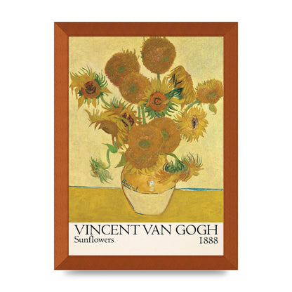 Vincent Van Gogh Sunflowers 1888 Printed Poster - A4 framed