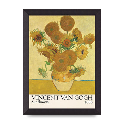 Vincent Van Gogh Sunflowers 1888 Printed Poster - A4 framed